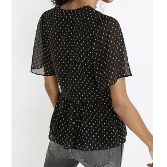 Madewell Flutter-Sleeve Peplum Top #MC051 - Picture 3 of 6